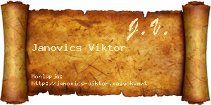 Janovics Viktor névjegykártya